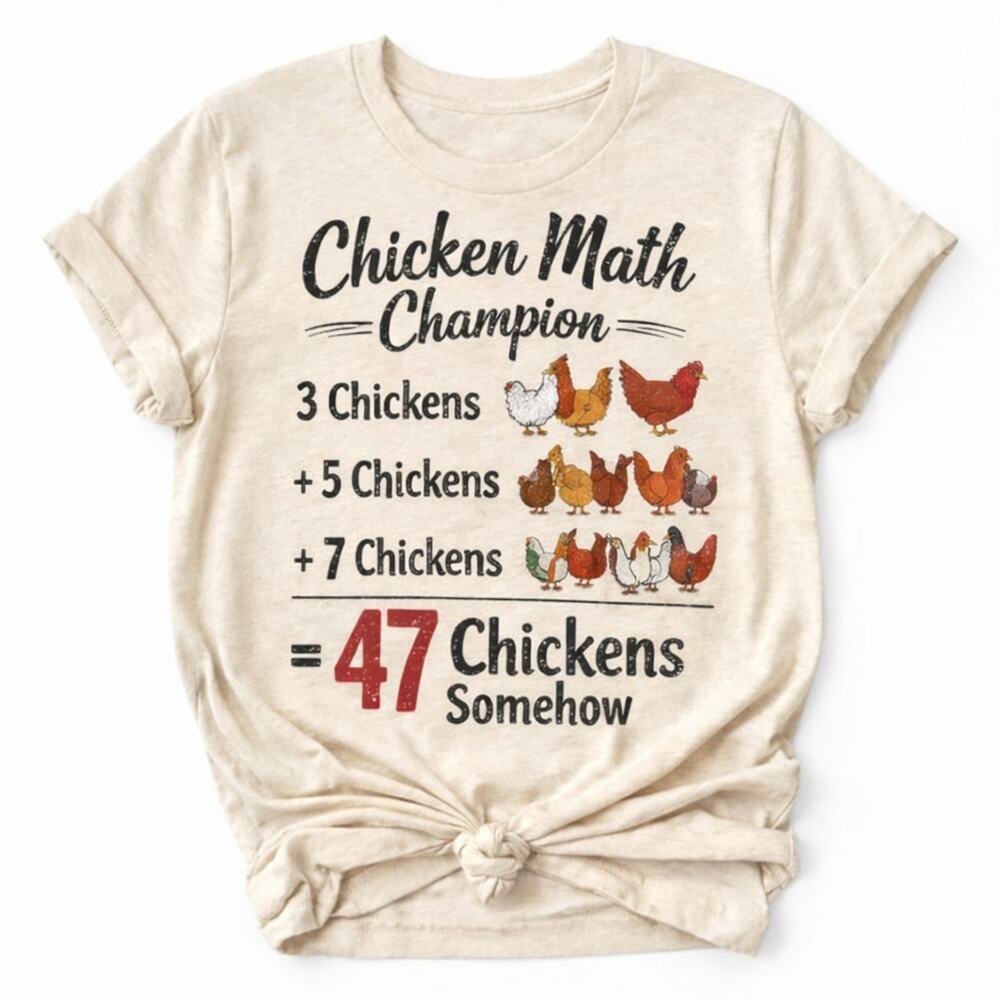 Chicken Math Shirt Funny Chicken Farmer Gift Backyard Chicken Owner Tee Medium